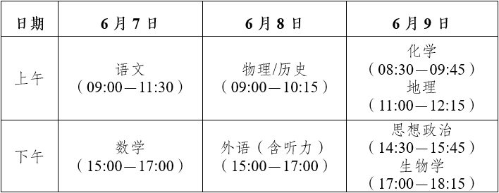 2025云南新高考考试时间什么时候 一共考几天 2025云南新高考考试时间什么时候 一共考几天